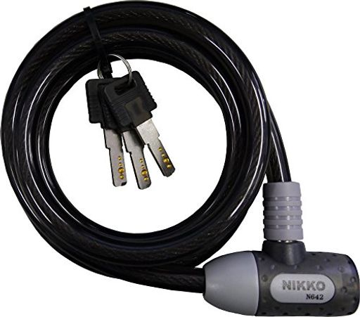 ニッコー(NIKKO)自転車鍵ワイヤー錠N642W-1500ブラック