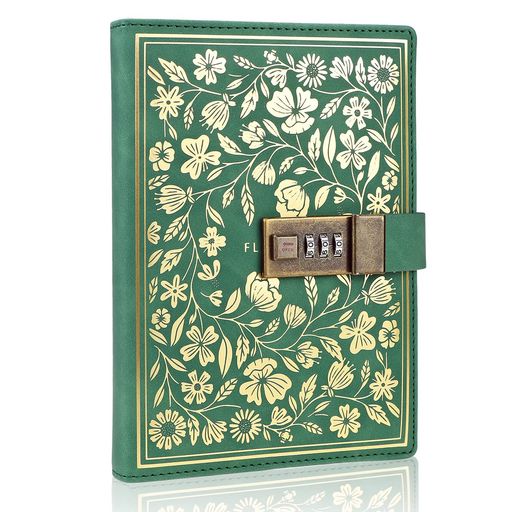 Mazeran鍵付きノート、PUレザーダイヤルロックノート旅行日記帳、レトロB6ロック横罫エレガント手帐秘密ロック整理文房具学用品メモ帳帳簿、学生、女の子、女性、娘のプレゼント