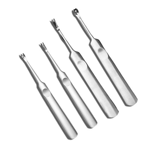 VitalBloomレザークラフトへり落とし溝掘り革道具工具4本セット4種V字U字面取り切削レザーキットステンレス製へり磨き錆びに滑り止甘皮の除去にDIY革削ぎ革そぎ道具漉き用工具