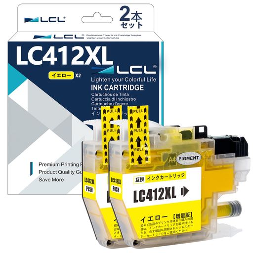 Other - LCLBrother用ブラザー用LC412LC412XLLC412XLY顔料(2パックイエロー)互換インクカートリッジ対応機種:BrotherMFC-J7300CDWMFC-J7100CDW