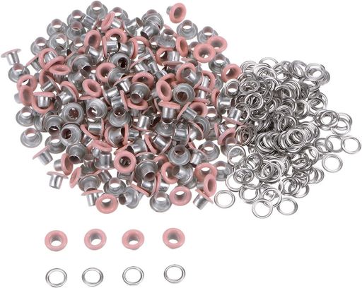 [caak]両面ハトメハトメ玉約200個セット底鋲パーツカバン靴ベルト手芸用品DIY手作り(ベビーピンク内径8mm)