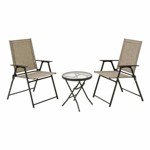 タカショーガーデンファニチャーセットフレスコテーブル&チェアー3点セットグレー屋外ベランダシックな..