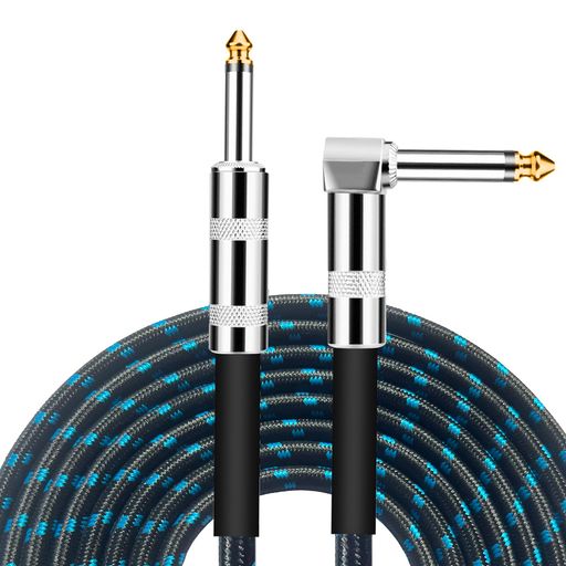 Shielded Cable - シールドケーブル1.5MS-Lギターシールドギターケーブル6.35mmプラグ銅メッシュノイズキャンセル高耐久ナイロン断線しにくい楽器用シールドオス-オスミキサーギターアンプスピーカー等の…
