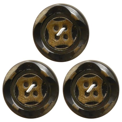 ベルアート本水牛ボタン15mmCol.09ブラック3個入りAZWB-0065