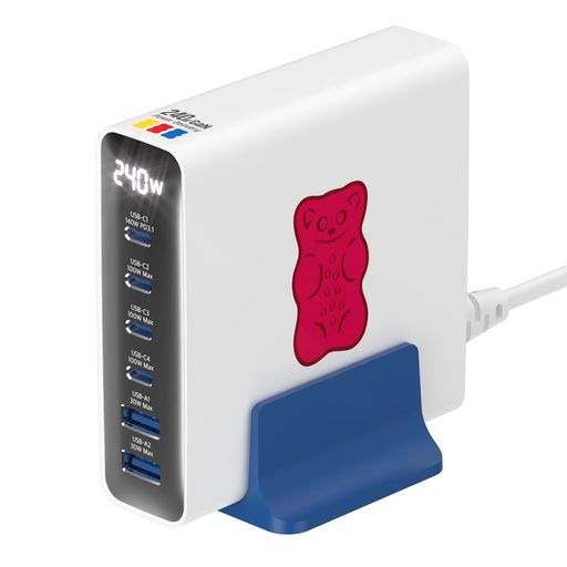 Haribo 240W GaN 充電ステーション 6ポート USB-Cx4/USB-Ax2 PD 3.1 (140W) & QC 5...