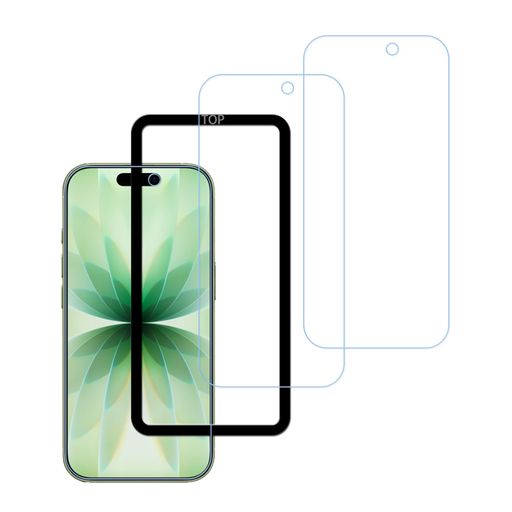 Exchangeable Jackets - HUAKE目の疲れ軽減93%ブルーライトカット【フィルム(2枚)+ガイド枠付き】対応iPhone17用のガラスフィルム保護フィルムガイド枠付き