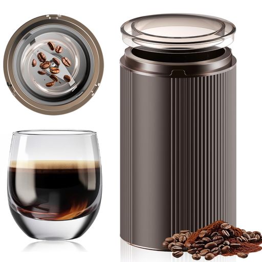 コーヒーミル電動カッターコーヒーミル電動コーヒーミルコンパクト粉末コーヒー豆ひき機自動停止豆挽き..