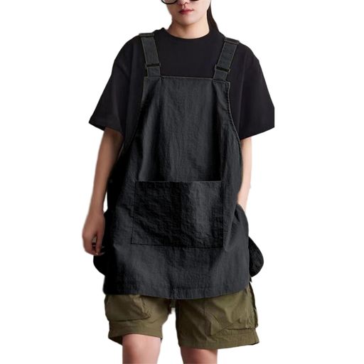 [HEWEAYTA]カフェエプロンレディースメンズ防水2way防汚えぷろん-作業用エプロンお尻が隠れる肩ひも・..