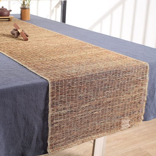 【慕布卡MOBUKIA】テーブルランナー手織り布ちょま生地夏布天然素材シンプル素朴なモダン中華風和風侘..