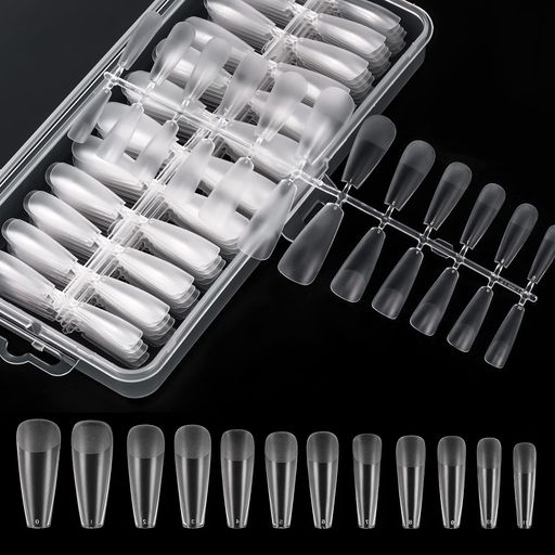 大容量で実用:バレリーナ型ネイルチップセットです。12種類のサイズで様々な自爪のサイズに対応可能、合計240枚入り。付け爪、練習用どちらにもお使いいただけます。 高品質:クリアネイルチップは耐衝撃性・靭性に優れるABS樹脂を採用し、柔軟性が高く、折り目がありません。チップが薄いので付け心地も抜群、軽くて薄くて後端部分、ナチュラルなラジアンでグルー漏れにくいです。 ネイルの装着:まずは自分の爪の大きさにあったネイルチップを決めて、 チップの裏にグルーを塗って貼り付けてファイルで爪の長さや形を整えます。最後はダストを除去してジェルを塗って硬化したら完成です。 幅広い使用:たっぷり使える大容量なので、サンプルの作成やネイルチップの練習等、幅広くご使用いただけます。セルフジェルネイル用でもプロのサロン用にも最適です。また、ネイルアートが好きな方への理想的な贈り物にもおすすめです。 サービス品質保証:まれにチップサイズの混入・過不足が生ずる場合があります。予めご了承下さい。
