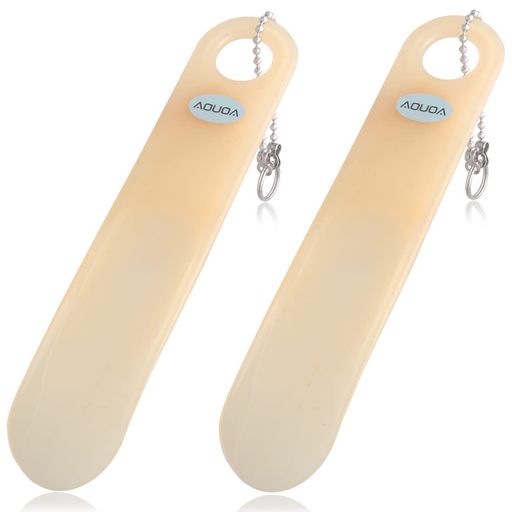 [AOUOA]靴べら携帯プラスチック靴ベラ短ヘラ軽量くつべら耐用シューホーン携帯用人体工学の設計(イエロ..