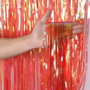 「2個セット」Augsionタッセルカーテンキラキラ半透明フリンジカーテン背景華やかな金属感光沢誕生日飾りカーテン1m*2mパーティー飾り小道具結婚式女子会展示...