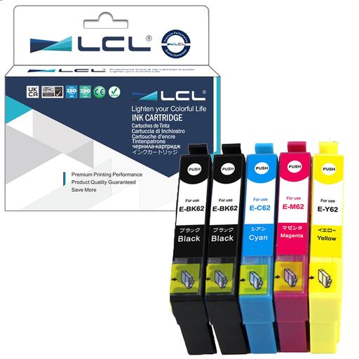 Usb Storage Media - LCLエプソン用IC4CL62ICBK62ICC62ICM62ICY62(5パック2ブラックシアンマゼンタイエロー)顔料互換インクカートリッジ