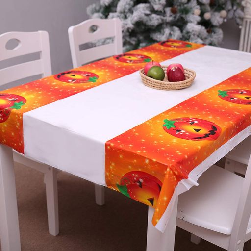 樂天商城 - 雰囲気満点ハロウィン飾りテーブルクロス撥水PE180x108cmハロウィンパーティー飾りテーブルカバーお化け屋敷家庭用飾りクロス贈る(カボチャ)