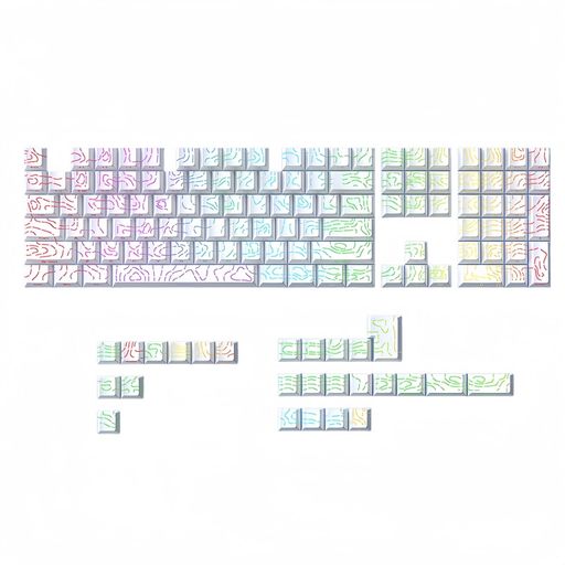 JYF.QUANYI キーキャップ 98キー 等高線4.0 ダブルショット PBT 光透過 キーキャップ サイド彫刻 Cherry プロファイル MX メカニカルキーボード用パソコン用キーボード (130 キー,ホワイト)