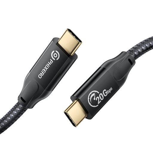 【20Gbpsデータ転送】USB3.2gen2x2データケーブル最大20Gbpsデータ転送、大きなファイルを数秒で転送できる、最大2030Mbps / sの転送速度、同期速度はUSB3.0の4倍、このUSBCデータケーブルはUSB3.1、USB3.0、USB2.0とのバック互換性があり、外部モバイルソリッドステートドライブを介してラップトップをより強力にします​ 【100W急速充電】タイプC〜タイプCのデータケーブルは、PD3.0およびQC4.0の急速充電機能に対応しており、最大出力は100W(20V / 5A)で、ノートパソコンやタブレットの急速充電が可能です。タイプCからCへの急速充電ケーブルは60W/45W / 30W / 18W / 15Wおよびその他のUSBアダプターにも適しています。充電電力は、デバイスの上限によって異なります 【4K@60Hz 映像出力】PHIXERO USB3.2 Gen2x2ケーブルはThunderbolt3デバイスに対応し、4Kビデオ出力機能を備えており、リアルタイムで鮮明な画像を遅滞なく提供し、画面投影と高精細画像の楽しさを時間内に楽しんで、作業を改善します品質と効率。