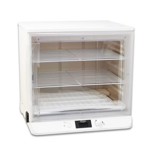 外形寸法:(約)幅x奥行x高さ 495x415x455mm 庫内寸法:(約)幅x奥行x高さ 434x348x400mm (約60L) 重量(約)7.5kg(付属品を含む) 生産国:日本 付属品:加湿皿 / 棚板 2枚 / コンベクションボード(下段用棚板) / 取扱説明書 ※加湿皿はステンレス製になります