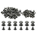 PATIKIL衣類用8MMスタッズ50セットスタッズレザーリベットコーンスボタンヘッドメタルスクリュースタッズ革工芸用グレー