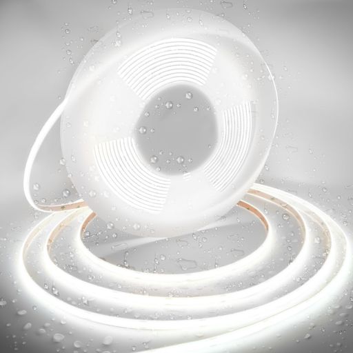AXMOTUT COB LEDテープライト5m IP68 24V 昼光色 6000K 高輝度 調光可能 高密度 フ...
