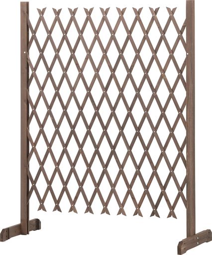 タカショー スタンド付伸縮ラティス 120x150 ブラウン 木製 WSR 足位置調節 フェン...
