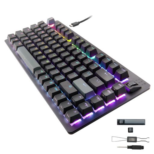 樂天商城 - エレコムゲーミングキーボードVcustomVK720Aラピッドトリガー搭載有線着脱式磁気式アナログ検知スイッチ搭載75%サイズUS配列ブラックTK-VK720ABK-EN
