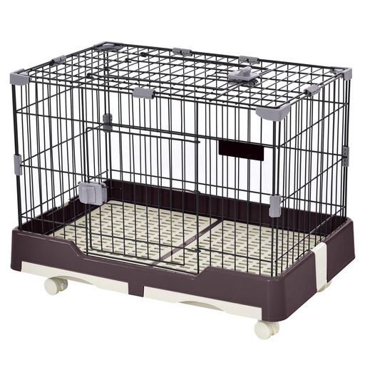 BTM ウサギケージ 犬ケージ 猫ケージ 小動物用 室内飼い 引き出しトイレ付 掃除簡単 移動便利 キャスター付 スチール製 天井扉 脱走防止 いぬ ネコ うさぎ ハムスター 頑丈 キャット 休憩…