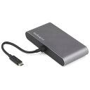 StarTech.comThunderblot3ハブサンダーボルト3ミニドックデュアル4K/60HzDisplayPort/1ポートUSB-Aハブ(3.2)/ギガビット有線LANポート/本体一体型28cmケーブル