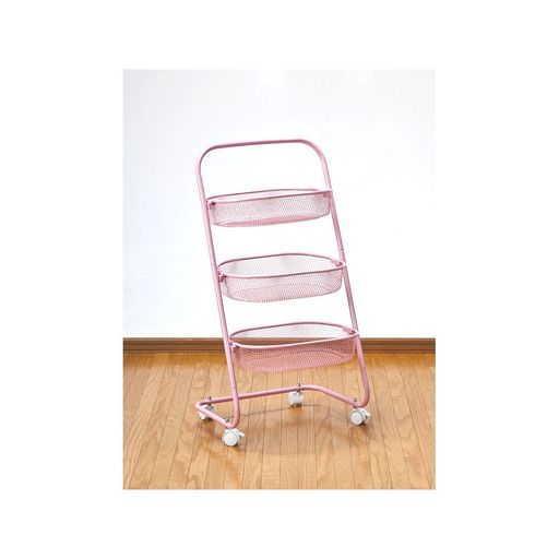 馬場長金物BABACHOTBR-9916PKメッシュワゴン3段ピンク