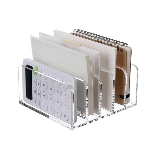 仕切りスタンド5仕切りノートスタンドブックスタンドファイル整理アクリル書類立て本立て文房具化粧品収納卓上整理多機能収納事務用品