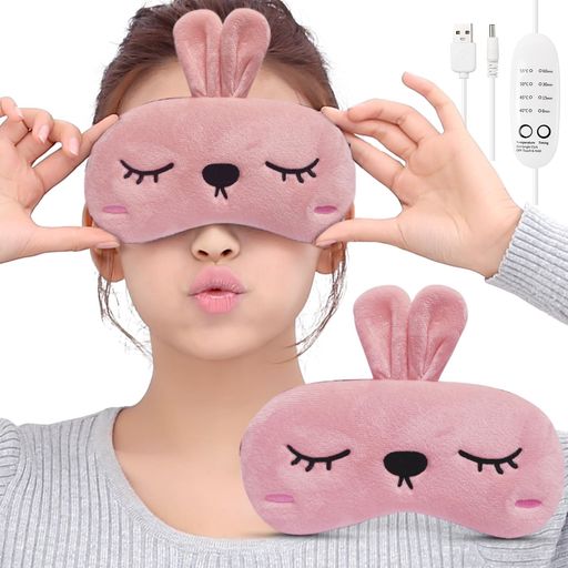 ホットアイマスク USB かわいい 蒸気 電熱式 安眠目元美顔器 温度調節 タイマー設定 遮光 軽量 旅行 快眠グッズ 父の日 恋人 母 誕生日プレゼント ギフトケース包装 ポーチ付き アイマスク…