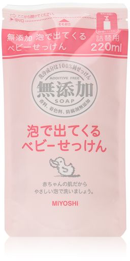 ミヨシ無添加泡で出てくるベビーせっけん詰替用220MLx5個セット ミヨシ無添加泡で出てくるベビーせっけん詰替用220MLx5個セット