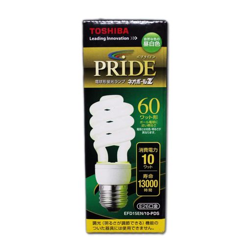 東芝ライテック電球形蛍光灯ネオボールZ3波長形昼白色EFD15EN/10-PDS口金直径26mm