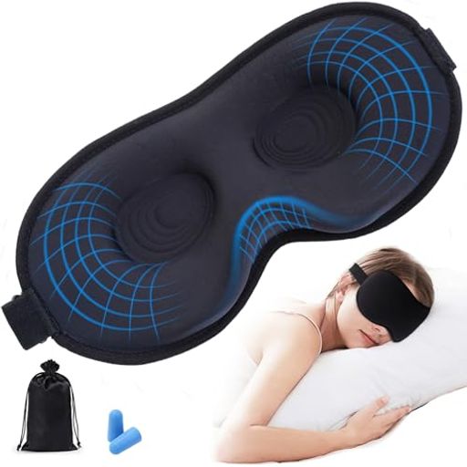 アイマスク睡眠用夏用遮光【2026次世代モデル】完全遮光3D立体遮光アイマスク鼻翼ガード圧迫感なし睡眠目隠し耳掛け軽い柔らかい快眠グ..