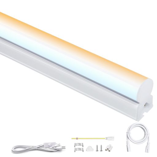 【Alewell自己開発&メモリ機能付き】 器具一体型 led蛍光灯 一灯3色 20w形 直管ランプ 57cm 9.5w 1500lm 節電 T5直管 低発熱 ノイズなし フリッカーレス 長寿命 PSE済 1本