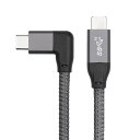 XIWAI10GBPSUSB-CUSB3.1TYPECGEN2オスデータビデオ100Wケーブル90度左右Eマーカー付き(0.5M)(2)