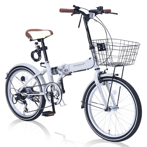 ロード 折畳自転車20・6段ギア・オールインワン MF205 GROOM 本体サイズ(mm):H950~980xW550xL1460/外箱サイズ(mm):H620xW380xL830/サドル高さ(mm):700~860/本体重量(N・W):約16.0kg/梱包重量(G・W):約19.0kg フレームサイズ:275mm/適応身長:145cm~/適応体重:75kg以下 JIS耐振動試験合格品 フレーム/スチール リム/アルミ 変速シフター/シマノ ディレーラー/シマノ 前輪ブレーキ/キャリパーブレーキ 後輪ブレーキ/バンドブレーキ ハンドル・バー/セミフラットタイプ差込式 備考/折畳部二重ロック・バスケット・LEDライト・ホルダー付ワイヤーロック 他 自転車は100%完成車ではございません。(完成率90%以上)