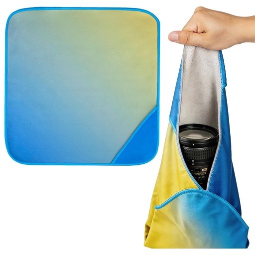 カメラ用ラッピングクロス 35cmx35cm くっつくタオル ピタットくっつくクリーニングクロス 持ち運び コンパクト カメラ/レンズ/スマホなど保護