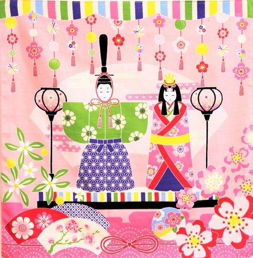 丸全風呂敷綿風呂敷さとうひろみ立雛約50x50cm日本製簡単に包めるお弁当包み軽くて便利国産コンパクト..