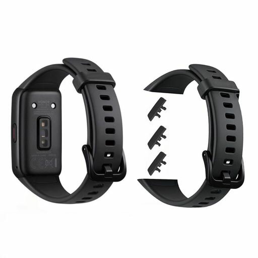 [サムコス]HUAWEIBAND6交換バンドシ2個セット替えベルト交換用ベルTPU通気性防汗柔らかいシリコン製調節可能取付簡単クイックリリース機能(黒)