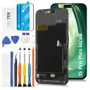SRJTEKForiPhone15ProMaxincell液晶パネル画面交換修理用【同様のノッチサイズ+センサー・ケーブル付き】タッチパネルセット6.7インチA2894A2651A2893A2895モデルに対応