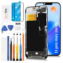 SRJTEKForiPhone13Promaxincell液晶パネル画面交換修理用【同様のノッチサイズ+センサー・ケーブル+イヤホンケーブル付き】タッチパネルセット6.7インチA2643A2484A2641A2644(2)