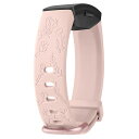 花模様バンドFORFITBITINSPIRE/FITBITINSPIREHRバンドベルト交換ベルト柔らかいシリコンスポーツバンド防水防汗調節可能多色選択(ライトピンクSサイズ:140MM-185MM手首)(2)