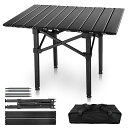 キャンプテーブル折り畳み【2024最新型・安定性アップ・耐荷重50KG】アウトドアテーブルアルミニウム合金製人気超軽量【折りたたみ式1分間で簡単組立】キャンプテ...
