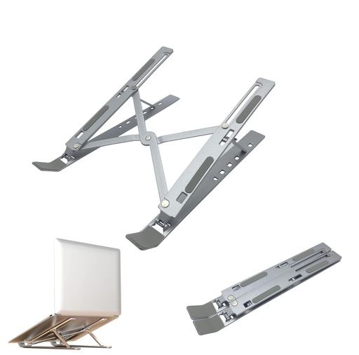 軽量折りたたみノートパソコンスタンド-17インチ以下対応、滑り止めアルミ合金製、人間工学デザイン、タブレットスタンドとしても使用可能、収納袋付きノートpcスタンドの商品画像