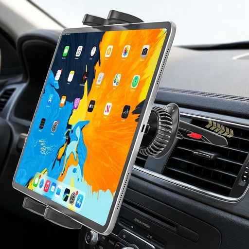 Wukanleng タブレットホルダー 車 吹き出し口 用 ipad 車載ホルダー【2026新改良】スマホホルダー 車 360度回転 カー用品 安定性抜群 クリップ式 取り付け簡単 厚いケース対応 落下防止 日本語…