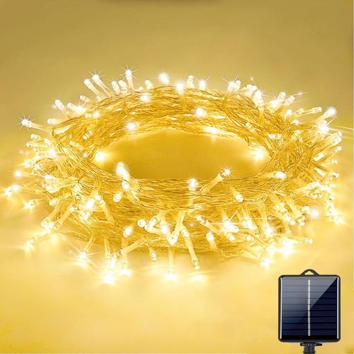 ソーラー LEDストリングライト イルミネーションライト 屋外 防水 100球 12M 電飾 ...