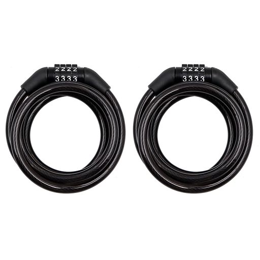 NUZAMAS自転車通信チェーンロックケーブル2個パック1500mm4桁数字固定コード組み合わせ自転車パスワードロック自転車チェーンロック自転車屋外用