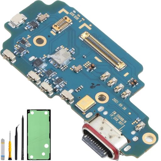 ZHUROUPU修理用具が付いているSM-S908BFORSAMSUNGギャラクシーS22の超2022と互換性のあるUSBのタイプC充満港のマイクロフォン/ヘッドホーンのジャックの取り替え板のためのギャラクシーS22の超