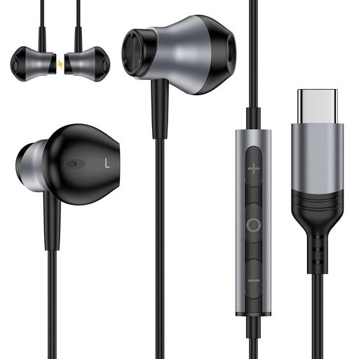Vedfoadタイプc有線イヤホンマイク付き磁気設計Type-Cイヤホン有線HIFI音質音量調整通話対応USB-C有線イヤホン軽量設計通勤/スポーツ/仕事に最適