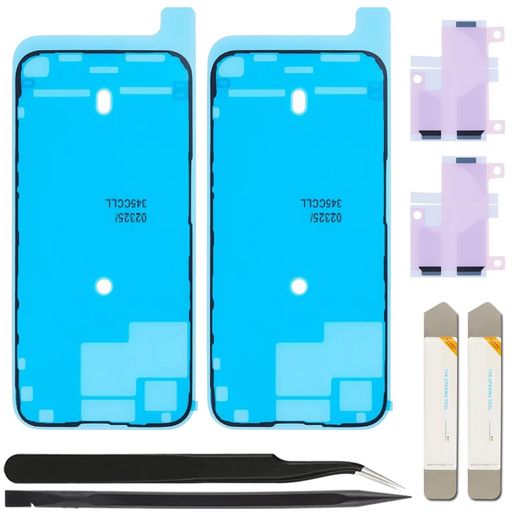 ZHUROUPU2つのPCはFORIPHONE15のプロ最高の、LEDスクリーンの接着剤及び内部電池の接着剤の粘着テープ防水スクリーンのシールの粘着テープ(6.7”黒)のための前カットのステッカーを防水します